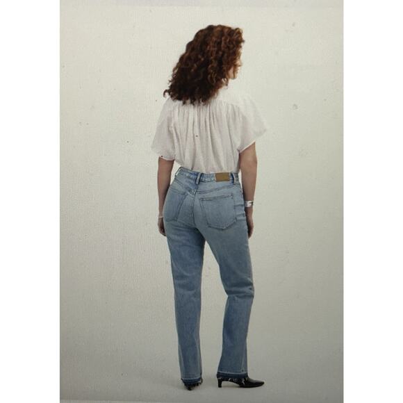 Madewell The Curvy '90s Straight Mid-Rise Jean Barbosa Wash Raw Hem Size 23 Tall - Picture 6 of 12